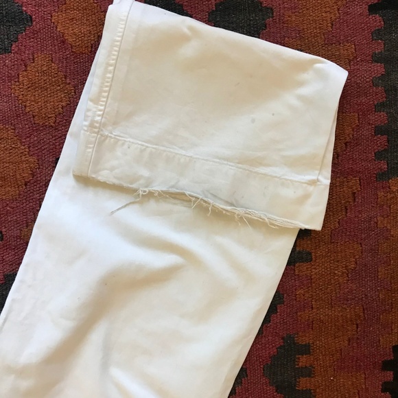 High Waisted Wide Leg White Sailor Navy Pants 28 - Picture 9 of 10